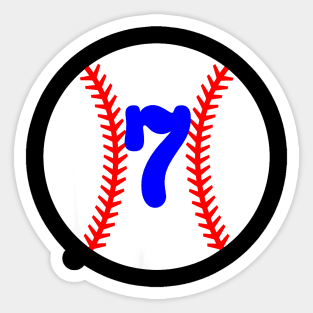 Kids Baseball 7 Year Old Birthday Sticker